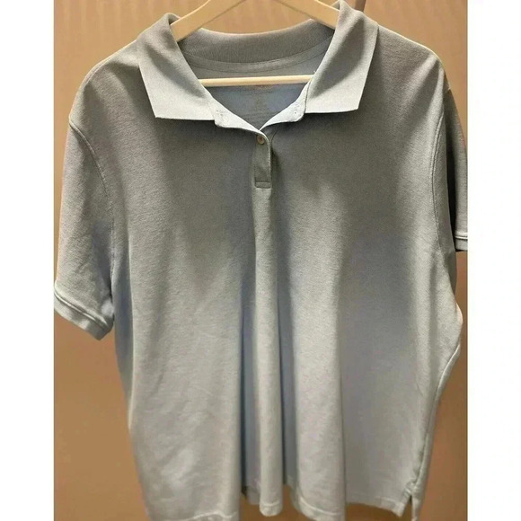 LL Bean Blue Polo Short Sleeve Shirt Adult 3XL Blue Regular Men's 100% Cotton - Picture 1 of 5